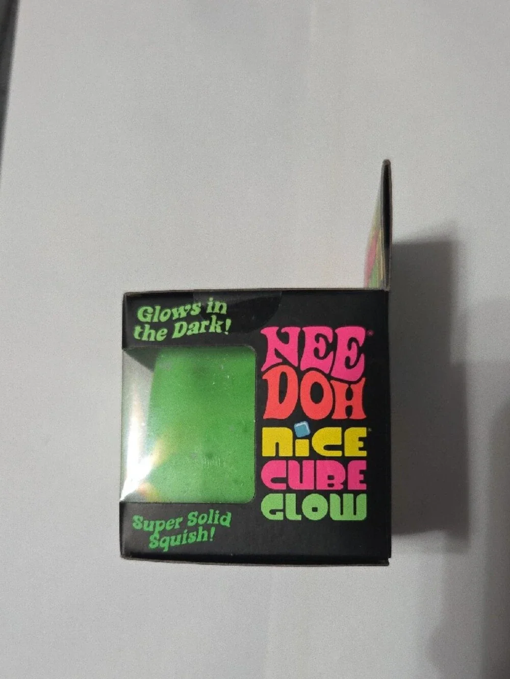 NEE DOH Nice Cube Glow - Green Super Solid Squish Toy
